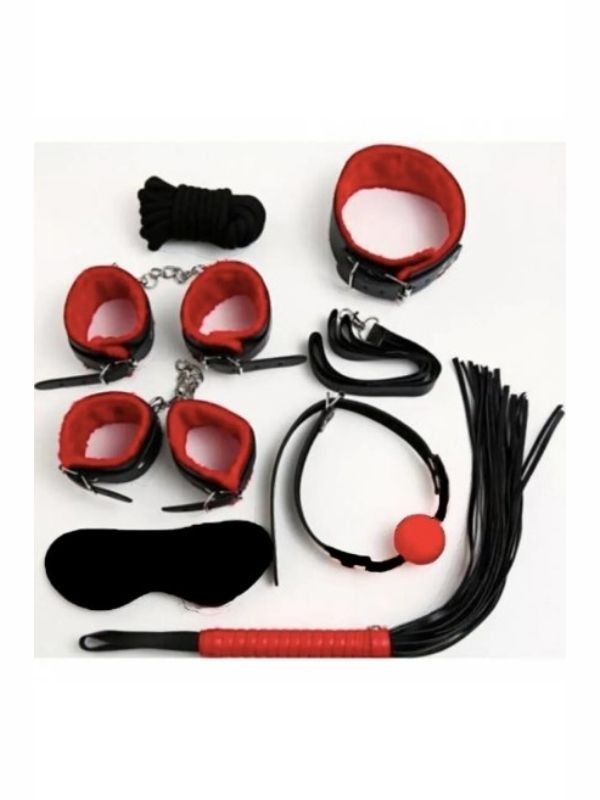 Fetiş Kırmızı Siyah Set 7 Parça